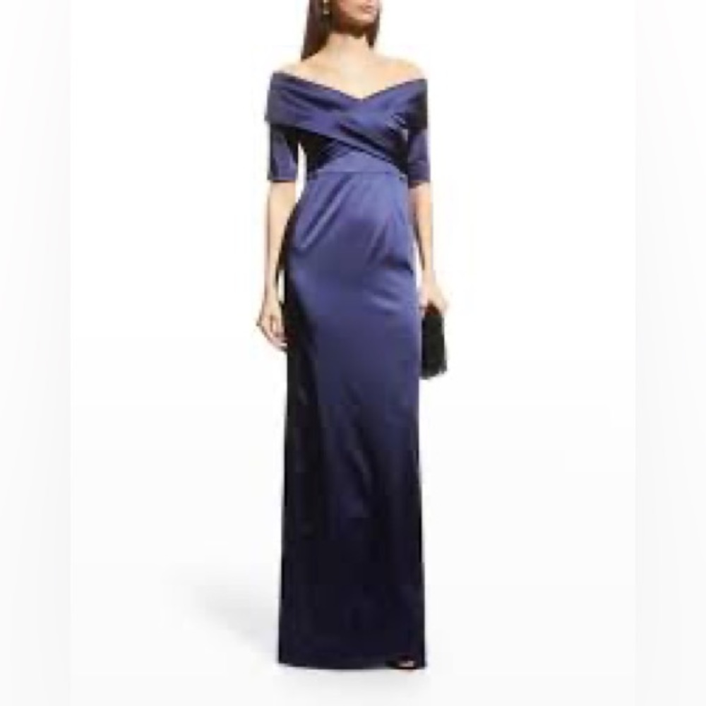 Rickie Freeman TERI JON Royal Blue Off Shoulder Gown 2 - Picture 4 of 14